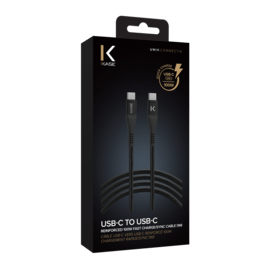 Câble USB-C vers USB-C renforcé 100W chargement rapide/Sync (1M)
