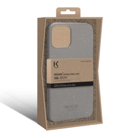 Coque antibactérienne vegan bio 100 % zéro déchet pour Apple iPhone 12/12 Pro, Gris Lave