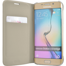 Etui à clapet pour Samsung Galaxy S6 Edge, Or Stellaire