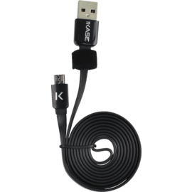 Cable plat vers Micro USB (1m) pour Android, Noir de Jais