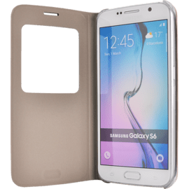 Etui à clapet avec Window View pour Samsung Galaxy S6, Or