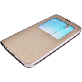 Etui à clapet avec Window View pour Samsung Galaxy S6, Or