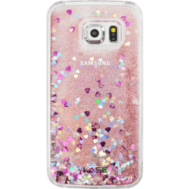 Bling Bling Coque Pailletée pour Samsung Galaxy S6 Edge, Pink Lady