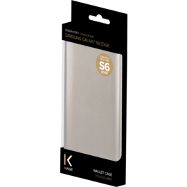 Etui à clapet pour Samsung Galaxy S6 Edge, Or Stellaire