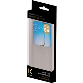 Etui à clapet avec Window View pour Samsung Galaxy S6, Or