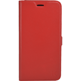 Coque clapet aimantée avec pochette CB pour Apple iPhone 6 Plus/6s Plus (5.5 pouces), Cuir véritable, Rouge à lèvres