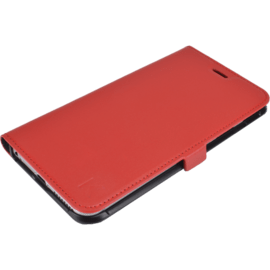 Coque clapet aimantée avec pochette CB pour Apple iPhone 6 Plus/6s Plus (5.5 pouces), Cuir véritable, Rouge à lèvres