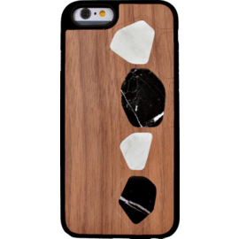 Naturalista Coque mabre-bois Noyer pour Apple iPhone 6/6s, Blanc & Noir