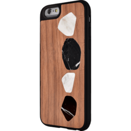 Naturalista Coque mabre-bois Noyer pour Apple iPhone 6/6s, Blanc & Noir