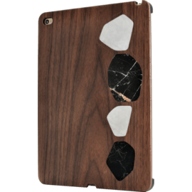 Naturalista Coque mabre-bois Noyer pour Apple iPad Air 2, Blanc & Noir