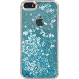 Bling Bling Coque Pailletée pour Apple iPhone 5/5s/5C/SE, Bleu Neige