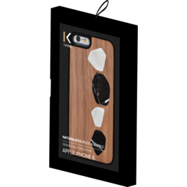 Naturalista Coque mabre-bois Noyer pour Apple iPhone 6/6s, Blanc & Noir