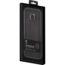 Coque pour Samsung Galaxy S6 Edge, Carbone véritable Noir