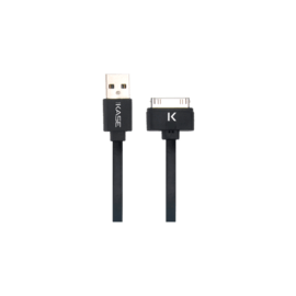 Cable plat 30 broches vers USB (1m) pour Apple, Noir de Jais