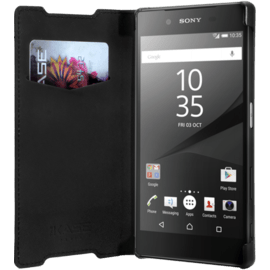 Coque Clapet Slim avec Stand pour Sony Xperia Z5, Noir