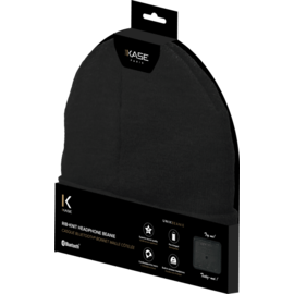 Casque Bluetooth Bonnet maille côtelée, Noir