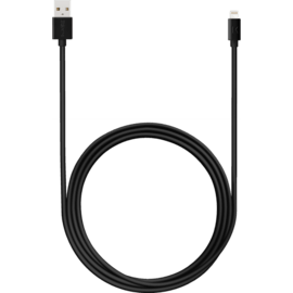 Câble Lightning certifié MFi Apple Charge/Sync (2M), Noir de Jais