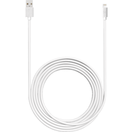 Câble Lightning certifié MFi Apple Charge/Sync (3M), Blanc Lumineux