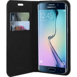 Coque Clapet Bling Strass pour Samsung Galaxy S6 Edge, Minuit Noir & Argent