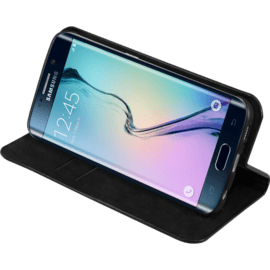 Coque Clapet Bling Strass pour Samsung Galaxy S6 Edge, Minuit Noir & Argent