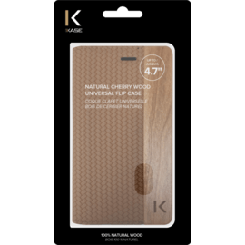 Coque clapet universelle bois de cerisier naturel (jusqu à 4.7 pouce)