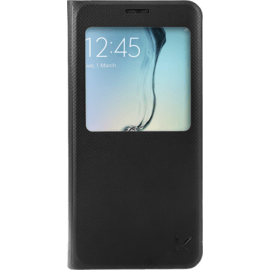 Etui à clapet avec Window View pour Samsung Galaxy S6 Edge Plus, Noir