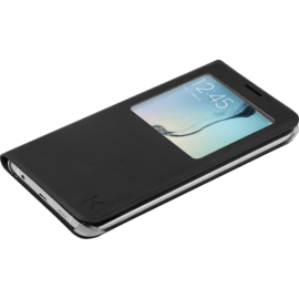 Etui à clapet avec Window View pour Samsung Galaxy S6 Edge Plus, Noir