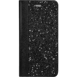 Coque Clapet Bling Strass pour Apple iPhone 6 Plus/6s Plus, Minuit Noir