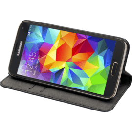 Coque clapet avec pochettes CB & stand pour Samsung Galaxy S5, Noir