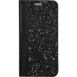 Coque Clapet Bling Strass pour Samsung Galaxy S7, Minuit Noir