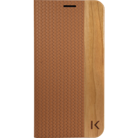 Coque Clapet pour Samsung Galaxy S7 Edge, Marron et Bois de cerisier naturel 