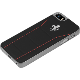 Ferrari 488 Coque en cuir veritable pour Apple iPhone 5/5s/SE, Noir
