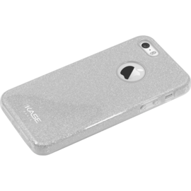 Coque slim pailletée étincelante pour Apple iPhone 5/5s/SE, Argent 