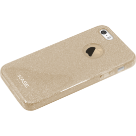 Coque slim pailletée étincelante pour Apple iPhone 5/5s/SE, Or 