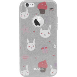 Coque slim pailletée étincelante pour Apple iPhone 6/6s, motif Lapin 