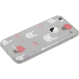 Coque slim pailletée étincelante pour Apple iPhone 6/6s, motif Lapin 