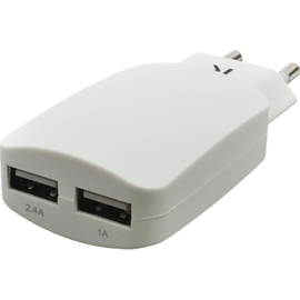Chargeur Universel Double USB (UE) 3.4A, Blanc Lumineux