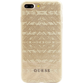 Guess Coque AZTEC 3D Effect pour Apple iPhone 7 Plus/ 8 Plus, Étincelante Dorée
