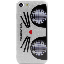 Karl Lagerfeld Koctail Choupette coque pour Apple iPhone 7/8/SE 2020, Étincelante Argent