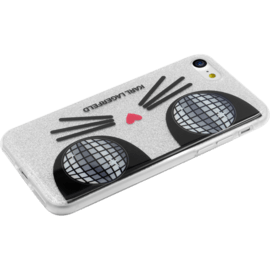Karl Lagerfeld Koctail Choupette coque pour Apple iPhone 7/8/SE 2020, Étincelante Argent
