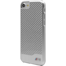 BMW Coque carbone & aluminium pour Apple iPhone 7/8/SE 2020, Argent