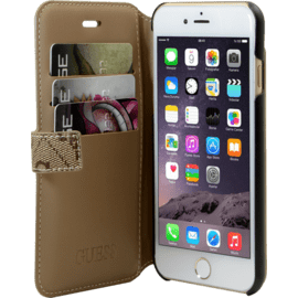 Guess Uptown Coque Clapet pour Apple iPhone 6/6s/7/8/SE 2020, Marron