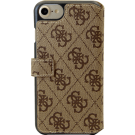 Guess Uptown Coque Clapet pour Apple iPhone 6/6s/7/8/SE 2020, Marron