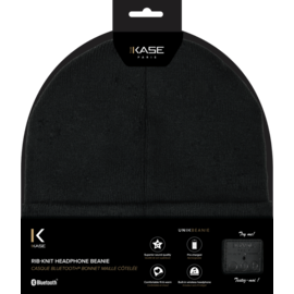 Casque Bluetooth Bonnet maille côtelée, Noir
