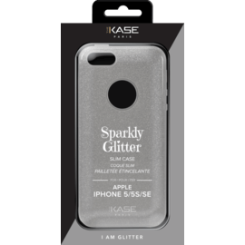 Coque slim pailletée étincelante pour Apple iPhone 5/5s/SE, Argent 