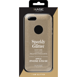 Coque slim pailletée étincelante pour Apple iPhone 5/5s/SE, Or 