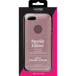 Coque slim pailletée étincelante pour Apple iPhone 5/5s/SE, Or Rose