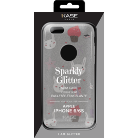 Coque slim pailletée étincelante pour Apple iPhone 6/6s, motif Lapin 