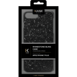 Coque en strass Bling pour Apple iPhone 6 Plus / 6s Plus / 7 Plus / 8 Plus, Noir Minuit