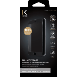 Protection d'écran en verre trempé (100% de surface couverte) pour iPhone 6/6s Plus, Noir